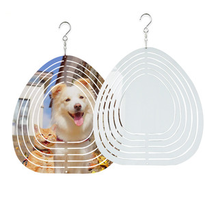 Wholesale 8 Inch 10 Inch Rectangle Blank Sublimation Wind Spinners Sunshine Yard <b>Decor</b> Christmas <b>Decor</b> for Wind Spinner - Product Image 3