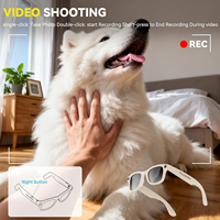 Lunettes audio intelligentes Fulosora avec écouteurs sans fil, double batterie, traducteur vocal et lecture de musique pour lunettes connectées