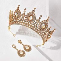 Meilleures ventes : Ensembles diadèmes et couronnes baroques Or, Bleu, Rouge avec Zircon pour Femme, Bijoux de Mariage en Cristal, Décoration Capillaire en Alliage