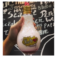 Offre Spéciale créatif ampoule bouteille d'eau mignon lait jus boisson conteneur ampoule en forme de plastique jus yaourt lait tasse