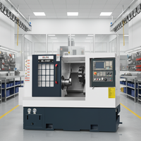 Tour CNC à banc incliné horizontal avec broche simple, tourelle porte-outils 12T, 8 pinces/mandrin, machine de moyenne capacité