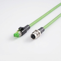 Kabel Ethernet Industri Profinet/EtherCAT 4-inti M12 RJ45 yang Sangat Fleksibel, Berpelindung Ganda, dan Disesuaikan Pabrikan