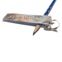 Étiquettes vierges personnalisées en aluminium 1*3-1/2 pouces à attacher avec bande supérieure détachable 500 pièces/boîte