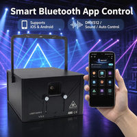 Projecteur laser de scène RGBW avec animation, DMX512, contrôle par application Bluetooth, 12 W, éclairage laser RGB pour DJ, discothèque, club