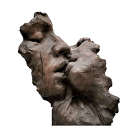 Statue de baiser de couple en bronze coulée moderne Sculpture de baiser à visage humain pour l'art public