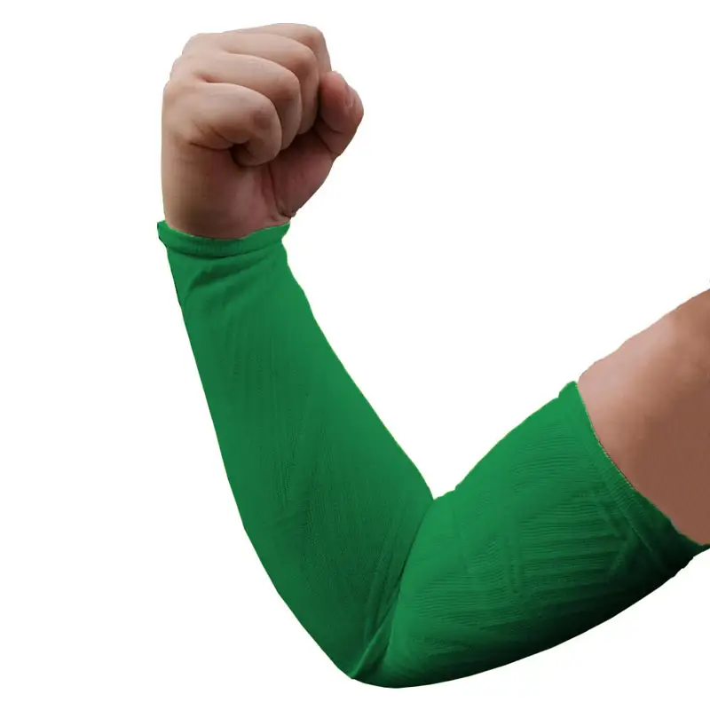 custom green football soccer leg sleeves footless socks calf compression sleeves leg arm compression sleeve