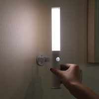 Veilleuse LED Rechargeable Intérieur Mural Détecteur de Mouvement Cabinet Aimant Base 3 Modes pour Salon Design Minimaliste