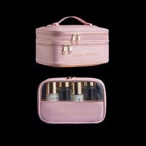 Bolsa de Aseo Portátil de Gran Capacidad de Cuero PU para Mujer, Neceser Organizador, Bolsa de Maquillaje - Product Image 3