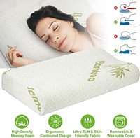 Oreiller cervical orthopédique en mousse à mémoire de forme avec logo personnalisé, en fibre de bambou et mousse, pour le sommeil