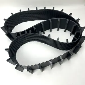 Black PU Timing Belt HTD5M 8M 14M With Customized Cleats PU Transmission Belts