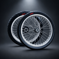 Kit de roues Supermoto argentées de 17 pouces, jeu de roues à rayons pour Surron Light Bee X LBX sur route