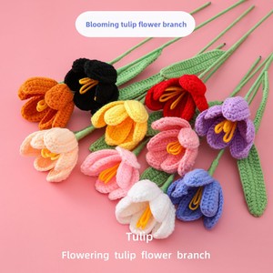Mother's Day Teacher's Day Gift Handmade Crochet Flower Tulip <b>Branch</b> Warm Thanksgiving Graduation Christmas - Product Image 5