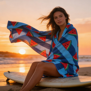 Serviettes <span class=keywords><strong>de</strong></span> plage personnalisables 70*140cm en microfibre rayée, séchage rapide, anti-sable, tissage gaufré, grandes serviettes <span class=keywords><strong>de</strong></span> plage haut <span class=keywords><strong>de</strong></span> gamme - Product Image 6