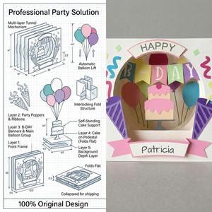 Happy Birthday Paper <b>Gift</b> Box Rigid Kraft <b>Card</b> Box Recyclable Craft Packaging for Candle Favors - Product Image 2
