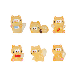 Resin Cartoon <b>Cat</b> <b>Night</b> <b>Light</b> DIY Jewelry Set Animal Shape Keychain Craft Accessory - Product Image 5