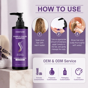 Champú de Color Morado OEM/ODM, Fijación de Color Persistente, Elimina el Amarilleamiento, Tonifica el Color, Nutre, Suaviza e Hidrata Diariamente el Cabello - Product Image 6