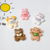 Adorables Cabochons en Résine à Dos Plat, Motifs Chien, Ours, Chat, Bébé, Dessin Animé, Kawaii, pour Scrapbooking, Bijoux DIY et Accessoires