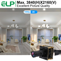 ELP Düşük Aydınlatmalı 4K Kamera USB ve Kamera 2x Dijital Zoom Web Kamerası H.264 H.265 M 16 4mm'li Usb Kamera Modülü