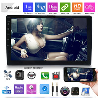 Autoradio stéréo vidéo DVD avec écran tactile rétractable Android 2 DIN 10,1 pouces, FM AM USB