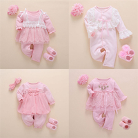 Combinaison bébé fille en coton et dentelle rose tendance, mignonne, personnalisée, pour nouveau-né, 0-3 et 6-9 mois, Ropa Bebe