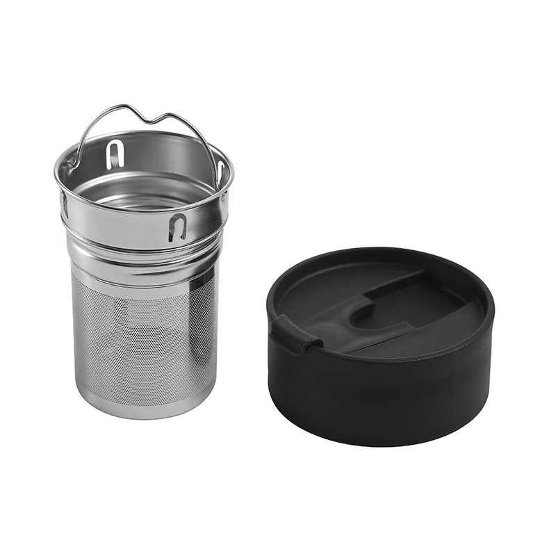 450ml High borosilicate double-layer glass car portable flip top cup business office glass water bottle