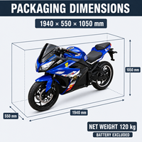 Motos électriques pour adultes OEM ODM pour les grossistes, logo personnalisé, boîte en bois, batterie au lithium, moteur sans balais 3000W, vitesse maximale 120KM