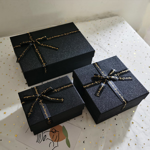 Scatola <span class=keywords><strong>Regalo</strong></span> Quadrata Nera EVERWIN, Confezione Creativa in Stile Ins per <span class=keywords><strong>Natale</strong></span> e Compleanno - Product Image 1