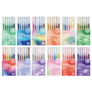 Pena Gel Glitter 0.5mm 6 Warna Pena Gambar Efek Khusus untuk Siswa Seni Menggambar Plastik - Product Image 5