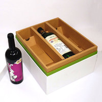Boîtes rigides personnalisées pour bouteilles de vin avec logo de marque, coffret cadeau en carton à trois compartiments avec insert en carton ondulé