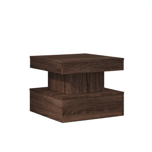 <b>Brown</b> Oak Engineered Wood Coffee <b>Table</b> 19.7x19.7x15.7 In Modern Design Living Room Furniture - Product Image 1