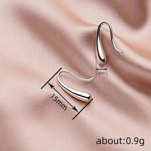 E4523 Orecchini a goccia in oro bianco, gioielli classici unisex alla moda - Product Image 6