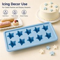 Moule en silicone de qualité alimentaire en forme d'étoile pour pâte à sucre, glaçage, décoration de pâtisserie, croûte de pâtisserie, usage commercial en boulangerie - Compatible four et lave-vaisselle