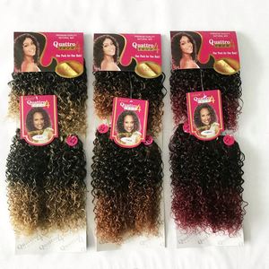 Venta al por mayor de cabello sintético de alta calidad, liso rizado, de una sola trama, onda de agua, corto, 4 paquetes, color natural, 200% de densidad - Product Image 2