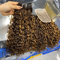 Extensions de cheveux brésiliens vierges Remy bouclés 100 % naturels, double épaisseur, 100 grammes, qualité 11A, style Pixie Curly