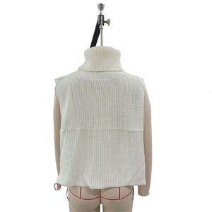 OEM/ODM gilet d'hiver sans manches pour femmes pull tricoté <span class=keywords><strong>col</strong></span> <span class=keywords><strong>roulé</strong></span> <span class=keywords><strong>cache</strong></span>-<span class=keywords><strong>cou</strong></span> avant pull de créateur tricots - Product Image 3