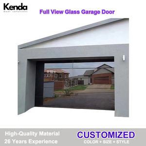 Portes de garage automatiques en verre à double isolation, personnalisées, en aluminium, sans cadre, 16x8, commerciales, vente en gros - Product Image 3