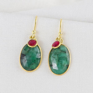 ใหม่ต่างหูเงินพลอยทับทิมจำลองสีทองหรูหรา925ใหม่ต่างหูเงินสเตอร์ลิง925เครื่องประดับหรูหราปรับแต่งได้ - Product Image 2