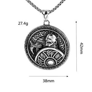 Collar con Colgante de Guerrero Vikingo de Acero Inoxidable para Hombre, con Diseño de Hacha de Batalla, Estilo Retro Hip Hop, Patrón Geométrico, Regalo - Product Image 5