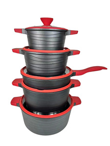 Juego de 10 Cacerolas Antiadherentes Negras Personalizadas, Juego de Utensilios de Cocina, Juego de Ollas y Sartenes, Artículos para <span class=keywords><strong>el</strong></span> Hogar - Product Image 2