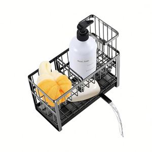 Support de rangement en acier inoxydable antirouille à prix abordable pour évier de cuisine, porte-savon et porte-éponge pour robinet de cuisine - Product Image 4