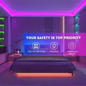 Tira COB Light DC12/24V Addressable RGB Digital Ws2811 630leds/m COB FPCB 24V COB LED <b>Strip</b> - Product Image 4