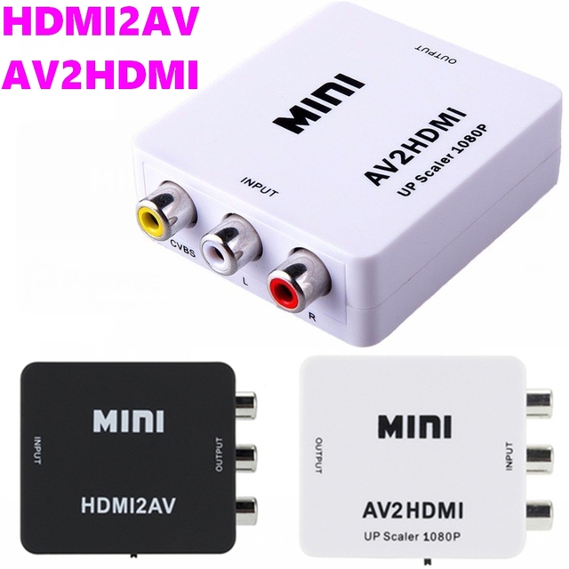HDMI to AV RCA CVSB L/R Video to HDMI 1080P Scaler Adapter Converter Box HD Video Composite Adapter Support NTSC PAL