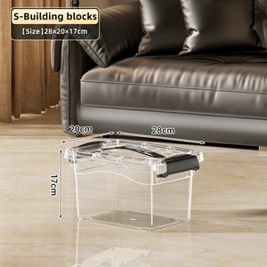 Boîte de rangement empilable rectangulaire transparente en plastique PP écologique avec loquet, 6L, organisateur de placard, bac avec couvercle, vêtements, jouets, poupées - Product Image 3