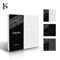 Interrupteur Mural Intelligent de Luxe avec Écran LCD, Nom de Pièce Personnalisable, Compatible Tuya WiFi Smart Life Alexa Google Home