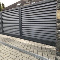 Clôture de jardin en aluminium à lamelles horizontales, traitée thermiquement sur mesure, écologique, durable, pour villa, jardin, cour