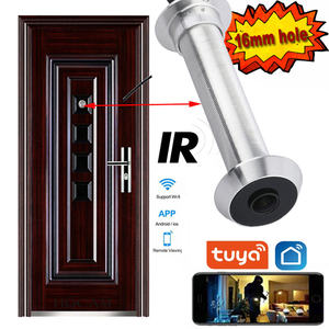 180 derece P2p gece görüş ev akıllı kapı görüntüleyici kamera Wifi hareket algılama balıkgözü Peephole kapı göz kamera Peephole tuya - Product Image 4