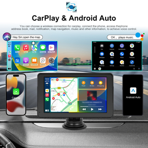 Podofo Reproductor Multimedia Inalámbrico Portátil para Automóvil con Pantalla HD de 7 Pulgadas, Radio para Automóvil con Carplay/Android Auto, AirPlay, Android Cast, Música por BT - Product Image 2
