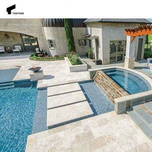 Pavés en <span class=keywords><strong>travertin</strong></span> antidérapants de conception moderne Tostone, bordures durables pour piscine, bordures pour jardin <span class=keywords><strong>extérieur</strong></span>, surfaces extérieures - Product Image 5