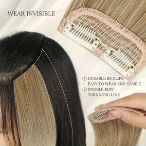 Extensions capillaires de marques nationales, une ou deux pièces, lisses, invisibles, sans couture, petite postiche pour rembourrage de tête - Product Image 5