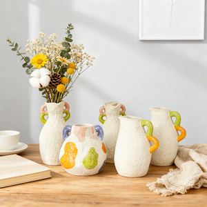 Wholesale Creative Matt Flower Ornaments Ceramic Porcelain <b>Vases</b> Handmade Ceramic Porcelain <b>Vases</b> for Living Room - Product Image 2